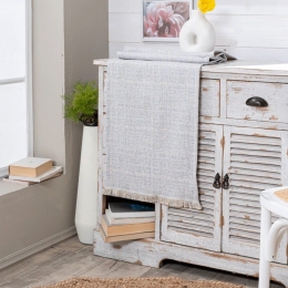 Τραβέρσα Noto 04 Grey Teoran 45X180 Βαμβάκι-Πολυέστερ