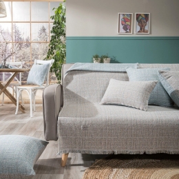 Ριχτάρι Noto 05 Blue Teoran Πολυθρόνα 180x150cm Βαμβάκι-Πολυέστερ