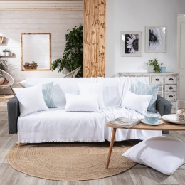 Ριχτάρι Anzio 00 White Teoran Τριθέσιο 180x300cm Βαμβάκι-Πολυέστερ
