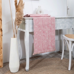 Τραβέρσα Anzio 06 Pink Teoran 45X180 Βαμβάκι-Πολυέστερ