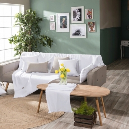 Ριχτάρι Ostia 00 White Teoran Πολυθρόνα 180x150cm Βαμβάκι-Πολυέστερ