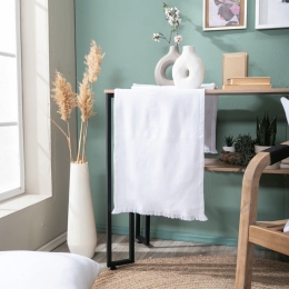 Τραβέρσα Ostia 00 White Teoran 45X180 Βαμβάκι-Πολυέστερ