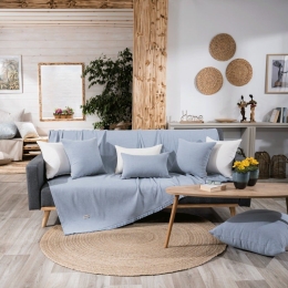Ριχτάρι Ostia 05 Blue Teoran Διθέσιο 180x250cm Βαμβάκι-Πολυέστερ