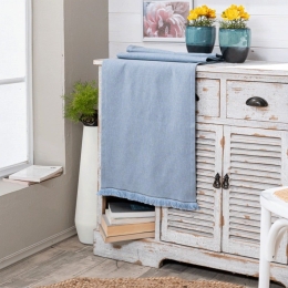 Τραβέρσα Ostia 05 Blue Teoran 45X180 Βαμβάκι-Πολυέστερ