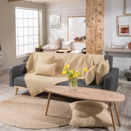 Ριχτάρι Ostia 14 Dark Yellow Teoran Διθέσιο 180x250cm Βαμβάκι-Πολυέστερ