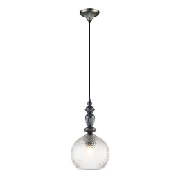 Φωτιστικό Οροφής Talisa 4169700 Clear-Black Viokef Μέταλλο,Γυαλί