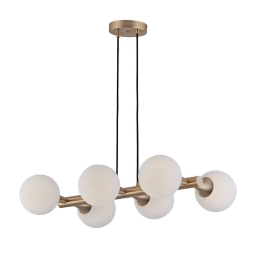 Φωτιστικό Οροφής - Ράγα Glοbe 3094500 Gold-White Viokef Μέταλλο,Γυαλί