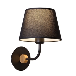 Φωτιστικό Τοίχου-Απλίκα Largo 4221300 Black Viokef Μέταλλο,Ύφασμα