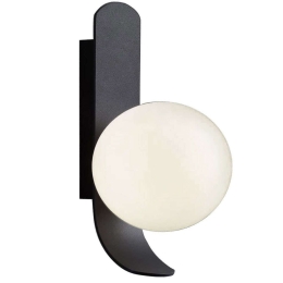Φωτιστικό Τοίχου - Απλίκα Polina 4266200 12x25,5cm 1xG9 40W Black-Opal Viokef Ατσάλι,Γυαλί