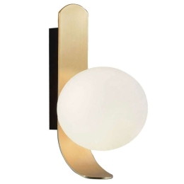 Φωτιστικό Τοίχου - Απλίκα Polina 4266201 12x25,5cm 1xG9 40W Gold-Opal Viokef Ατσάλι,Γυαλί