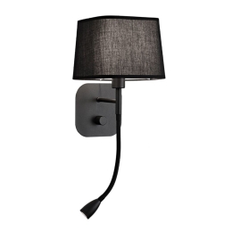Φωτιστικό Τοίχου - Απλίκα Hendrix 4174601 E14 + LED 1xMax 40W LED 2W 101Lm 18x40cm Black Viokef