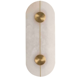 Φωτιστικό Τοίχου - Απλίκα Oval Lusso 4295400 16,5x5,2x43,5cm Led 1246lm 14W 3000K White-Gold Viokef