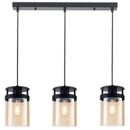Φωτιστικό Οροφής - Ράγα Betty 4304900 60,5x150cm 3xE27 40W Amber-Black Viokef