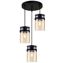 Φωτιστικό Οροφής Betty 4305000 Φ32,5x150cm 3xE27 40W Amber-Black Viokef