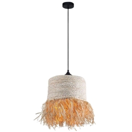 Φωτιστικό Οροφής Lilo 4305400 Φ35x150cm 1xE27 40W Natural Viokef