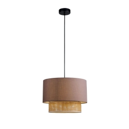 Φωτιστικό Οροφής Κρεμαστό Rika 4305900 E27 1xMax 40W 34x150cm Grey-Natural Viokef