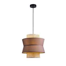 Φωτιστικό Οροφής Κρεμαστό Rika 4306000 E27 1xMax 40W 35x150cm Grey-Natural Viokef