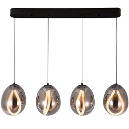 Φωτιστικό Οροφής - Ράγα Melanie 4312000 84,5x142cm Led 1526lm 23W 3000K Smoke-Black Viokef