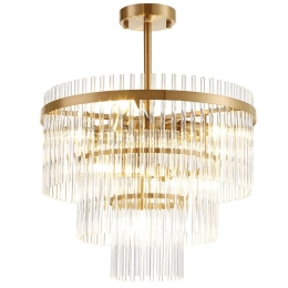 Φωτιστικό Οροφής - Πλαφονιέρα Sabrina 4314500 Φ45x56cm 7xE14 40W Clear-Gold Viokef