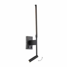 Φωτιστικό Τοίχου - Απλίκα Nido 4322900 Με Reading Light LED 9W 506Lm 7x51,5cm Black Viokef