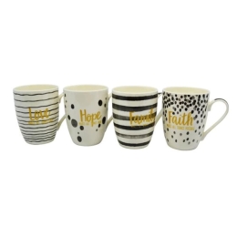 Κούπα 817733 340ml Black-Gold Ankor Πορσελάνη