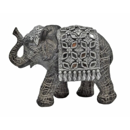 Διακοσμητικό Ελεφαντάκι 829019 17x7,5x12,5cm Grey-Silver Ankor Πολυέστερ