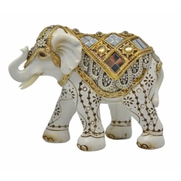 Διακοσμητικό Ελεφαντάκι 829057 12,5x5x10cm Silver-Gold Ankor Πολυέστερ