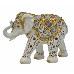 Διακοσμητικό Ελεφαντάκι 829064 16x6x12cm Silver-Gold Ankor Πολυέστερ