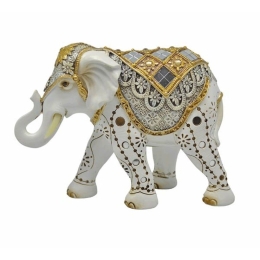 Διακοσμητικό Ελεφαντάκι 829071 21x8x16cm Silver-Gold Ankor Πολυέστερ