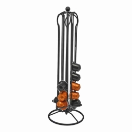 Βάση Περιστρεφόμενη Για 36 Κάψουλες Espresso 829316 13x13x39cm Black Ankor Μέταλλο
