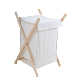 Καλάθι Απλύτων 55Lt 829873 42x42x70cm White-Natural Ankor Ξύλο,Ύφασμα
