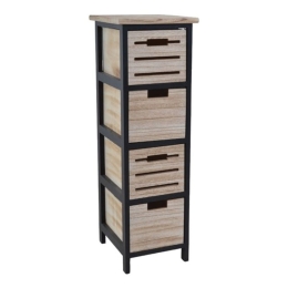 Συρταριέρα Με 4 Συρτάρια 831838 25x29x78cm Natural-Black Ankor