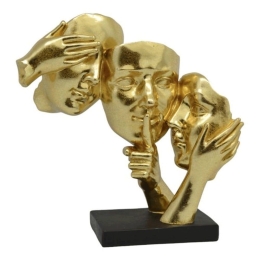 Διακοσμητική Φιγούρα Πρόσωπα 832651 21x9,8x21,5cm Black-Gold Ankor Πολυέστερ