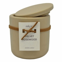 Αρωματικό Κερί Σε Δοχείο Velvet Rosewood 833030 7,7x7,7x8cm Beige Ankor Τσιμέντο