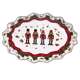 Πιατέλα Σερβιρίσματος Οβάλ Red Nutcracker 760042 30x23x4,8cm Multi Marva