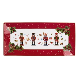 Πιατέλα Σερβιρίσματος Ορθογώνια Red Nutcracker 760043 35,5x16,5x2,5cm Multi Marva