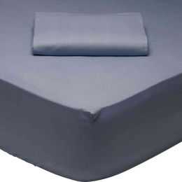Σεντόνι 1006 Best Colors Blue Das Home Υπέρδιπλo 230x260cm Χωρίς Λάστιχο 100% Βαμβάκι
