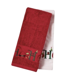 Ποτηρόπανα Christmas 0706 (Σετ 2τμχ) Red-Ivory Das Home