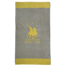 Πετσέτα Θαλάσσης 3889 Grey-Yellow Greenwich Polo Club Θαλάσσης 90x170cm 100% Βαμβάκι