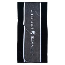 Πετσέτα Θαλάσσης 3865 Grey-Black Greenwich Polo Club Θαλάσσης 90x180cm 100% Βαμβάκι