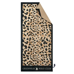 Πετσέτα Θαλάσσης 3910 Black-Ocher Greenwich Polo Club Θαλάσσης 80x170cm Microfiber