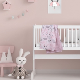 Σεντόνια Βρεφικά 4878 (Σετ 2τμχ) Pink-Grey Das Home Λίκνου 70x120cm Βαμβάκι-Πολυέστερ