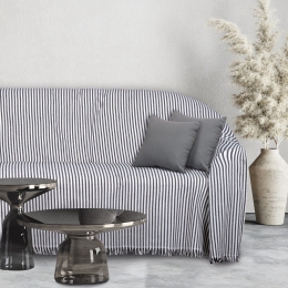 Ριχτάρι 0253 Ecru-Black Das Home Τριθέσιο 180x300cm Βαμβάκι-Πολυέστερ
