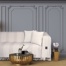 Ριχτάρι 3916 Ivory-Light Grey Greenwich Polo Club Τριθέσιο 180x300cm 100% Βαμβάκι