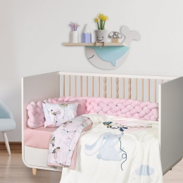Κουβέρτα Βρεφική 4915 Fleece Light Blue-Pink-Mint Das Home Κούνιας 110x150cm Πολυέστερ