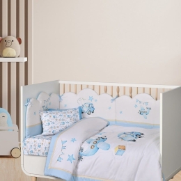 Πάπλωμα Βρεφικό 4918 Blue-White-Ochre Das Home 110x150cm Microfiber