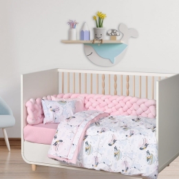 Σεντόνια Βρεφικά 4915 (Σετ 3τμχ) Light Blue-Pink-Mint Das Home Κούνιας 130x170cm 100% Βαμβάκι