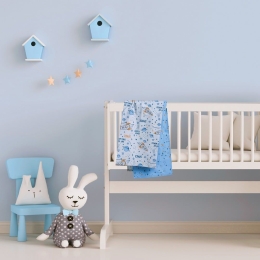 Σεντόνια Βρεφικά 4912 (Σετ 2τμχ) Blue-Grey-Orange Das Home Λίκνου 70x120cm 100% Βαμβάκι