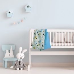 Σεντόνια Βρεφικά 4914 (Σετ 2τμχ) Grey-Blue-Mint Das Home Λίκνου 70x120cm 100% Βαμβάκι