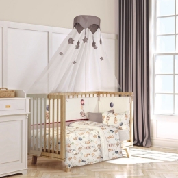 Σεντόνια Βρεφικά 8850 (Σετ 3τμχ) Beige-Bordo Greenwich Polo Club Κούνιας 130x170cm 100% Βαμβάκι
